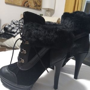 High heel snow boots